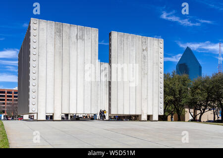 DALLAS, TEXAS- March 16. 2019, 2016: Kennedy Memorial, a tribute to John Fitzgerald Kennedy. Stock Photo