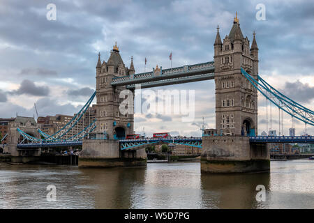 London Tower Bridge in evening, London UK. Stock Photo