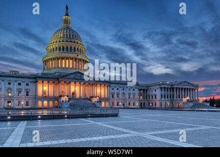 The United States Capitol building at night, Washington DC, USA. Stock Photo