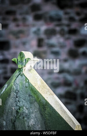 Gravestones in a graveyard near Consett, County Durham, England, UK Stock Photo