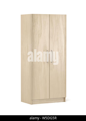 Wooden wardrobe on white background Stock Photo