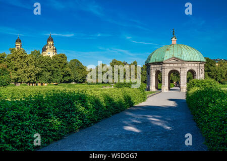 Hofgarten Park with Dianatempel in Munich, Germany Stock Photo