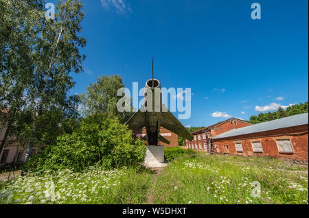 Monument russian Mig 19 fighter aircraft Stock Photo