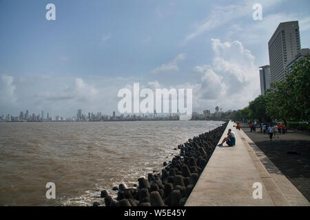 The image of View of Mumbai skyline from Marine drive, Nariman point, Mumbai, India Stock Photo