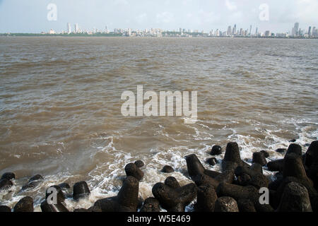 The image of View of Mumbai skyline from Marine drive, Nariman point, Mumbai, India Stock Photo