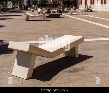 Concrete benches outside the Uni Sophie Antipolis,  Nice Stock Photo