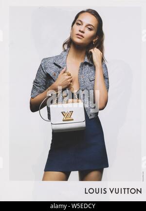 2019 LOUIS VUITTON Handbags : ALICIA VIKANDER Magazine PRINT AD ( 2-pg )