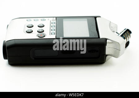 Handy recorder isolated on white background. Stock Photo