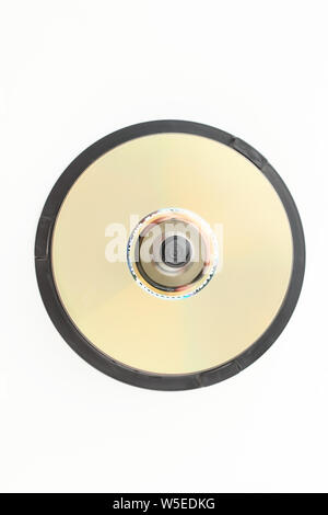 Blank DVD discs, top view. Stock Photo