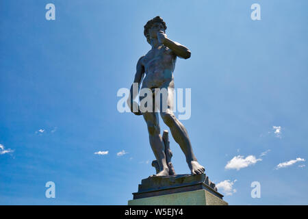 Buffalo, USA-20 July, 2019: Replica Michelangelo Statue of David locate in Delaware Park in Buffalo Stock Photo