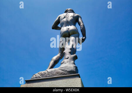 Buffalo, USA-20 July, 2019: Replica Michelangelo Statue of David locate in Delaware Park in Buffalo Stock Photo