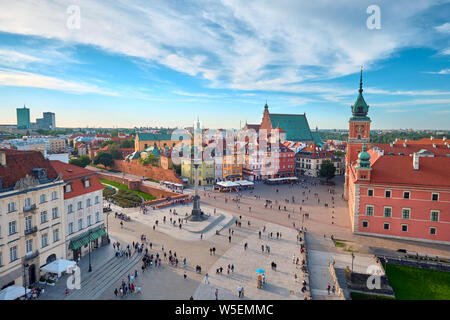 Aerial view of old town in Warsaw, Poland, on a summer day Stock Photo