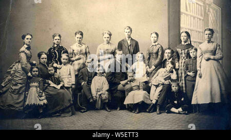 Yale professor and famed chemist Benjamin Silliman with his extended family. Stock Photo
