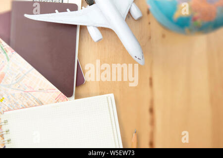 Concept travel transportation with airplane. Stock Photo