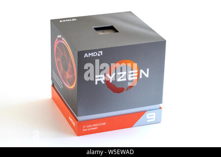 Third generation Ryzen processor in box Stock Photo