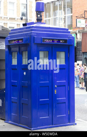 Police box  in earls court London Stock Photo