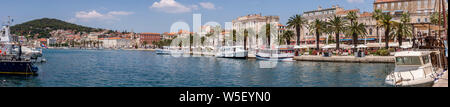 Panoramic view of Split harbour on the Adriatic coast of Croatia Stock Photo