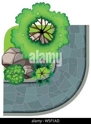Curved path aerial scene isolated illustration Stock Vector