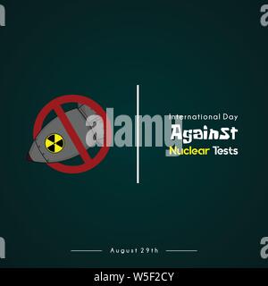 Internaional day against nuclear test Stock Vector