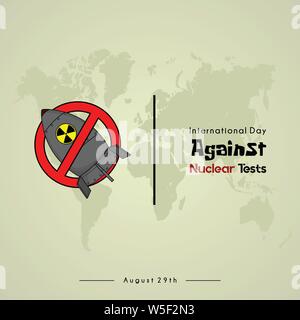 Internaional day against nuclear test Stock Vector