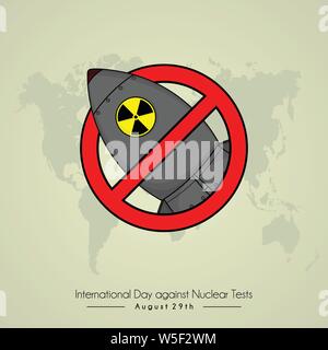 Internaional day against nuclear test Stock Vector