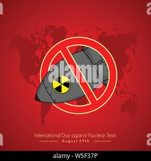Internaional day against nuclear test Stock Vector