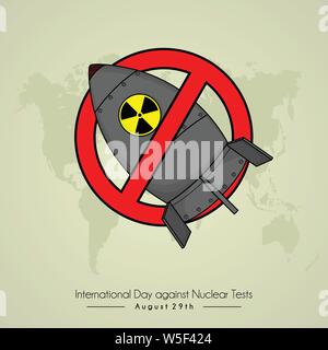 Internaional day against nuclear test Stock Vector