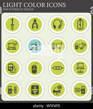 computer repair web icons for user interface design Stock Vector