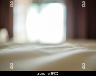 blurred bedroom, Bedroom with futon and window Stock Photo