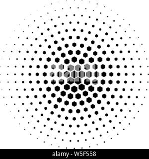 Vector circl halftone geometric seamless pattern with cube shapes. Black white design for posters, sites, business cards, cover, labels mock-up, vinta Stock Vector