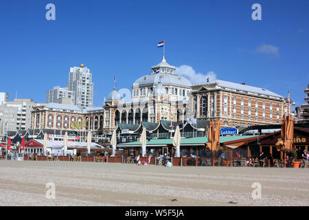 Grand Hotel Amrâth Kurhaus The Hague is located in an authentic, monumental building,  a 3-minute walk right from the beach of Scheveningen. Stock Photo