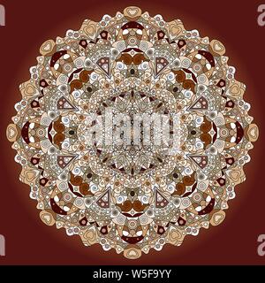 Ornament color card with mandala. Geometric circle element made in vector. Perfect  cards for any other kind of design, birthday and other holiday, ka Stock Vector