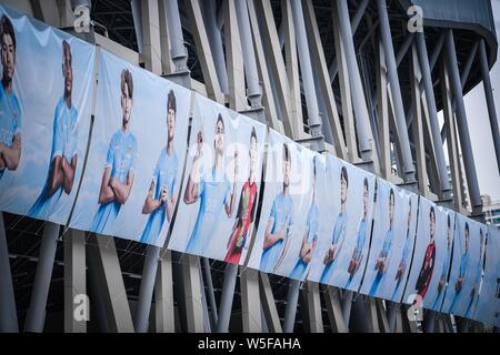 View of the Daegu Stadium, also known as the Blue Arc, before the group F match between South Korea's Daegu F.C. and China's Guangzhou Evergrande Taob Stock Photo