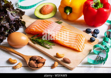 Healthy eating food low carb, Ketogenic diet concept Stock Photo