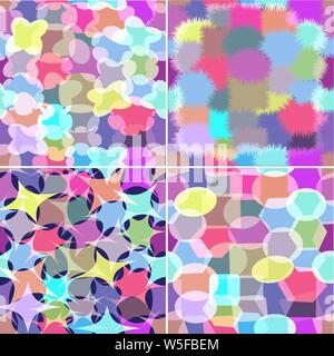 Seamless abstract  pattern set for fabric and furniture. Stock Vector