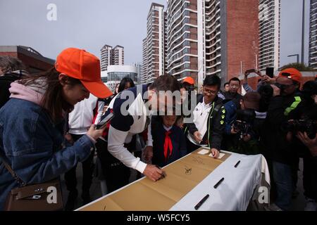 Argentine retired football player Gabriel Batistuta attends an event for the IFDA world legends series - Football Legends Cup - China 2019 in Chengdu Stock Photo