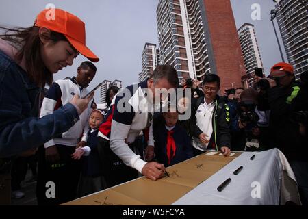 Argentine retired football player Gabriel Batistuta attends an event for the IFDA world legends series - Football Legends Cup - China 2019 in Chengdu Stock Photo