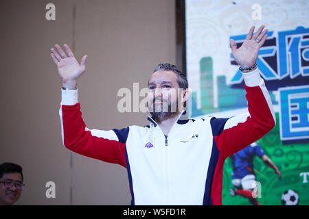 Argentine retired football player Gabriel Batistuta attends an event for the IFDA world legends series - Football Legends Cup - China 2019 in Chengdu Stock Photo