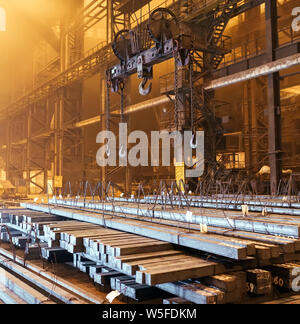 Warehouse metal blank. Electroplating plant for the metal. Stock Photo