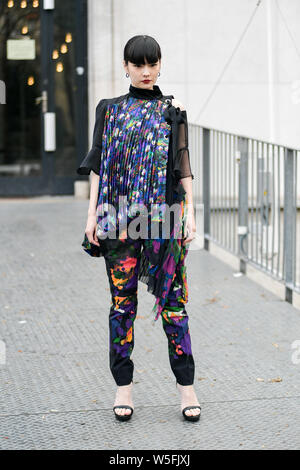 Japanese fashion model Kozue Akimoto poses during Paris Fashion Week Womenswear Fall/Winter 2019/2020 in Paris, France, 4 March 2019. Stock Photo