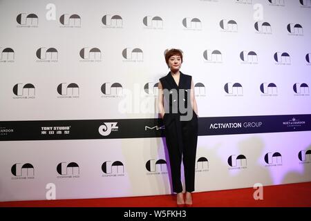 Chinese actress Sun Li attends a promotional event in Shanghai, China, 6 March 2019. Stock Photo