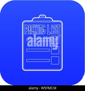 Packing list icon blue vector Stock Vector