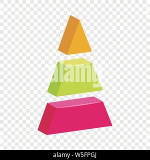 triangle divided icon, cartoon style Stock Vector