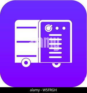 Inverter welding machine icon digital purple Stock Vector