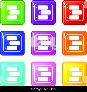 Advice chat icons set 9 color collection Stock Vector