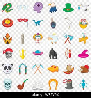 Eagle icons set, isometric style Stock Vector