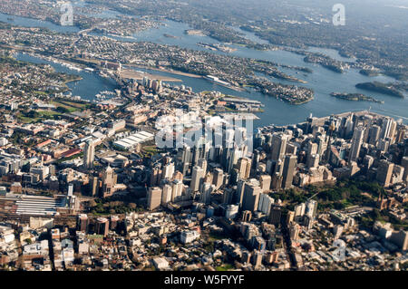 Aerial view of Sydney city centre and Darling harbour in New South Wales, Australia Stock Photo