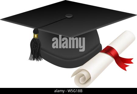 Graduation Hat With Diploma Stock Vector Image & Art - Alamy