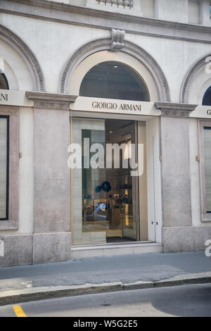 Milan Italy September 21 2018 Giorgio Armani store in Milan