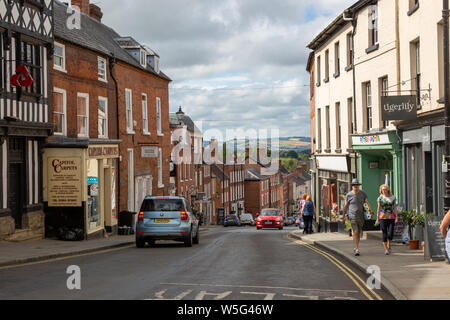 View down Corve Street, Ludlow, Shropshire during summer, 2019 Stock Photo